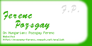 ferenc pozsgay business card